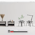 Stylish Modern Bedside Tables With Decorative Plants And Table Lamp