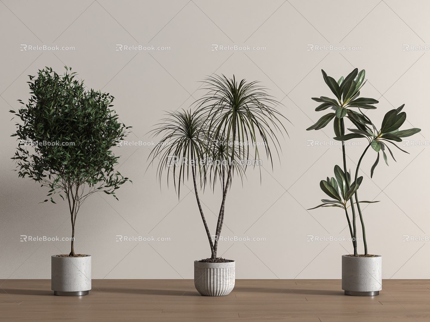 green plant potted floor plant 3d model