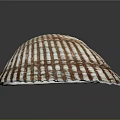 Clam Shell With Brown And White Stripes And Radial Patterns On Dark Background 3d model
