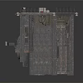 Industrial Metal Machinery Structure Featuring Open Frame And Platform Railing