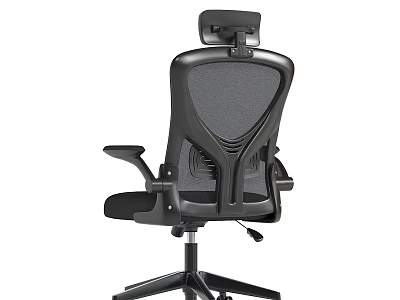 Ergonomic Black Office Chair With Mesh Back Adjustable Headrest And Swivel Wheeled Base 3d model