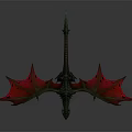 3D Rendered Red And Green Dragon With Wings On Gray Background Red Reflections