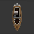 Modern Brown And White Leisure Boat With Comfortable Seats And Sleek Design