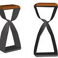Modern Bar Stool Metal High Stool Single Casual Stool Single Leather Stool 3d model