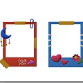 Colorful Decorative Photo Frames With Moon Stars Hearts Flower Tape And Clips