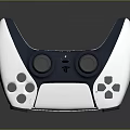 Modern Ergonomic Game Controller With White Gray Design And Analog Sticks 3d model