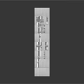 Modern Vertical Building Model With White Exterior And Geometric Window Design
