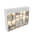 Modern Luxury Wardrobe With Glass Doors Hanging Clothes Bags Shoes And Drawers