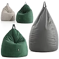 Comfortable Modern Bean Bag Chairs With Gray Beige Green Colors And Soft Velvet Fabric