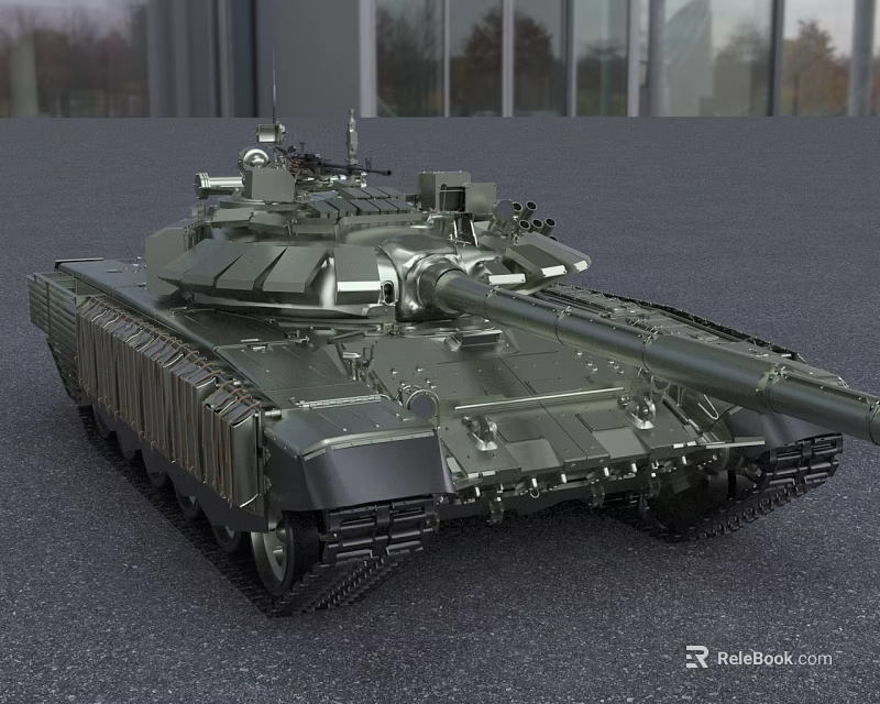 Military Armored Tank With Cannon Turret And Tracked Wheels In Modern Design 3d model 