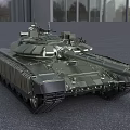 Military Armored Tank With Cannon Turret And Tracked Wheels In Modern Design