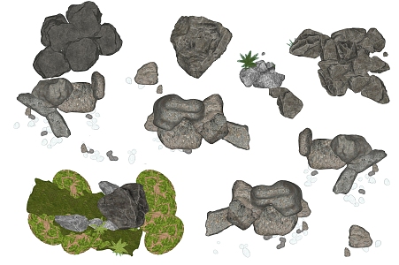 Outdoor landscape stone 3d model