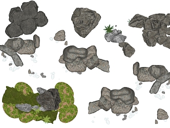 Outdoor landscape stone 3d model