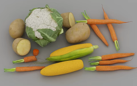 Modern Vegetables 3d model