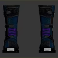 Blue Protective Work Boots With Purple Laces And Durable Soles For Daily Use