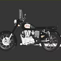 Vintage Black Motorcycle Featuring Classic Design Chrome Accents Rear Rack And Headlight