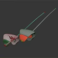 Fencing Equipment With Green And Red Protective Masks And Swords