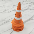 Orange Traffic Cone With Reflective Stripes For Road Safety And Traffic Control Equipment