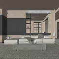 Modern Living Room Interior Design With Sectional Sofa Glass Coffee Table And Area Rug