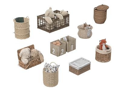 Other daily necessities modern storage basket rattan storage basket 3d model