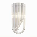 Modern Elegant Wall Light With Transparent Glass Vertical Lines And Soft Lighting 3d model