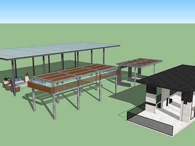 Modern Pavilion Courtyard model