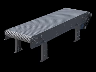 Industrial Equipment Heavy Duty Metal Mesh Conveyor Belt System With Support Frame 3d model
