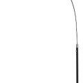 Modern Black Floor Lamp With Silver Curved Pole And Sleek Design
