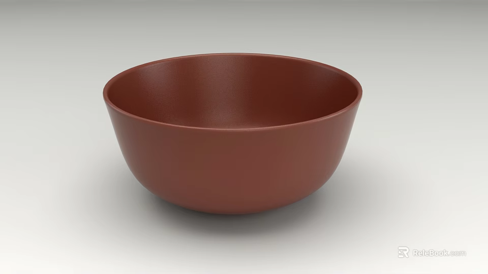 Stylish Brown Ceramic Bowl Set Ideal For Kitchen Dining Table Use 3d model 