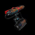 Mechanical Sci Fi Weapon With Colorful Red Blue Orange Accents And Complex Connected Structure 3d model