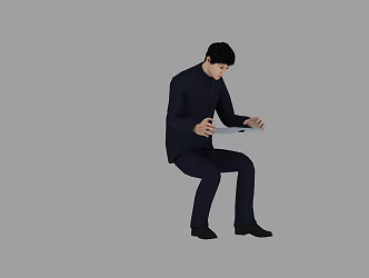 Realistic Republic of China Male Students Zhongshan Suit College Students Jingwumen Chen Zhen Huo Yuanjia Modern Characters Shanghai Beach Bound Animation 3d model