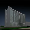 Modern Hospital Building Exterior With Glass Windows Red Medical Logo And Landscaped Area