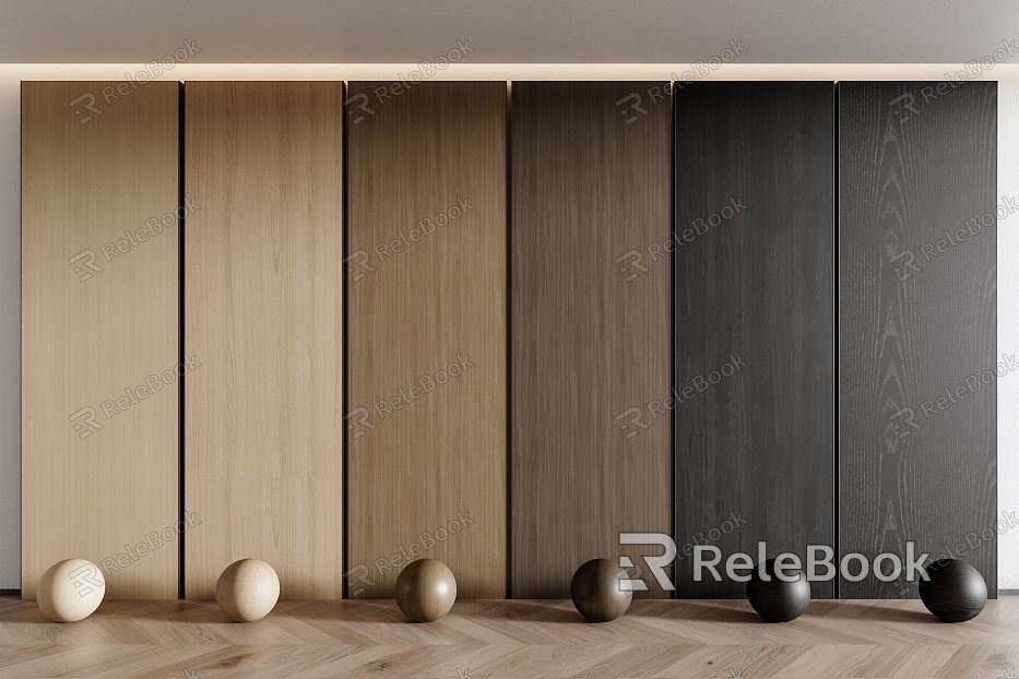 Wood veneer wall panel wall veneer wood veneer background wall wood board model