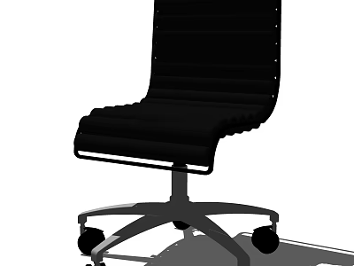 Black Office Chair With Modern Design Padded Seat Back And Metal Base Wheels 3d model