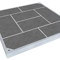Gray Interlocking Paving Slab Design For Road Surface Construction With Square Tiles 3d model