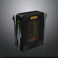 Modern Electric Heater With Black Design Green Indicator Lights Orange Logo And Ventilation Grilles