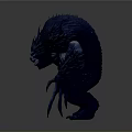 Ferocious Blue Spiked Fantasy Beast With Sharp Talons And Menacing Appearance