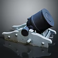 Vintage Military Weapon Mount With Metal Base And Black Cylindrical Component