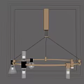 Modern Contemporary Chandelier With Brass Circular Frame And Glass Hanging Lights