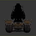 Advanced Mechanical Weapon Featuring Large Cannon Tracked Base And Metallic Black Brown Design