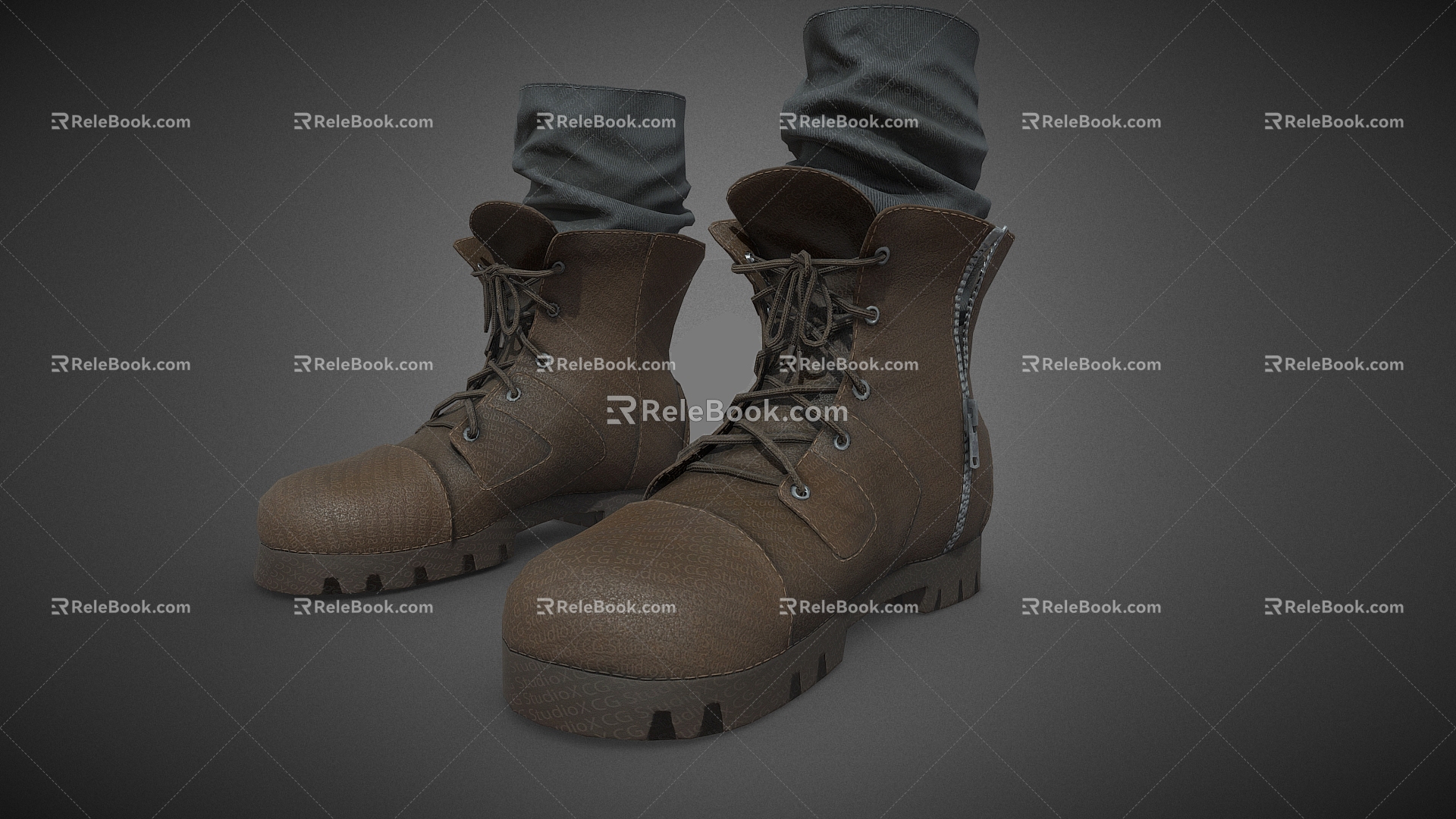 Boots Long Boots Horse Boots Leather Shoes Men's Shoes 3d model