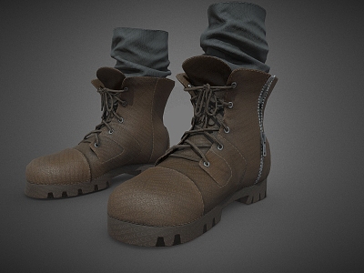 Boots Long Boots Horse Boots Leather Shoes Men's Shoes 3d model