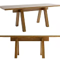 Simple Modern Solid Wood Dining Table With Unique Leg Design For Home Dining 3d model