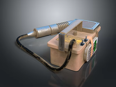 Beige Box Heat Gun With Silver Handle Nozzle Black Cord For Home DIY Projects 3d model