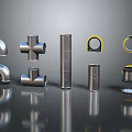 Stainless Steel Pipe Fittings Collection Featuring Elbow Tee Straight Tube And Seal Rings