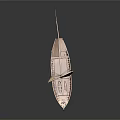 Traditional Wooden Boat With Canvas Sail Carved Stern And Handcrafted Wooden Hull