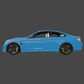Blue BMW Sports Coupe With Sleek Exterior Design And Black Alloy Wheels