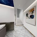 Modern Hair Salon Interior With Styling Chairs Round Mirrors And Decorative Shelves