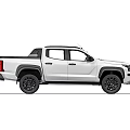 Mitsubishi White Pickup Truck with Black Wheels Rugged Design and Cargo Bed
