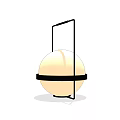 Modern Table Lamp With Spherical Lampshade Black Frame And Warm Light 3d model